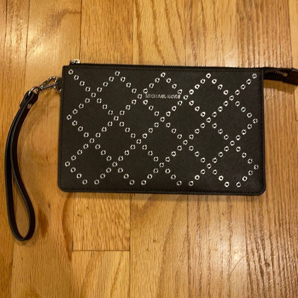 Michael Kors wristlet black and silver